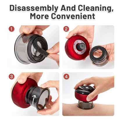 Rechargeable Electric Vacuum Cupping Set Wireless 6/12 Level Skin Scraping Massage Guasha Tool for Household Use