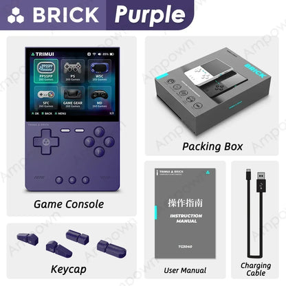 TRIMUI BRICK Portable Retro Game Console 400PPI IPS Screen Linux System 3000mAh Long-life Battery Mood LED Effect Gift Keycaps