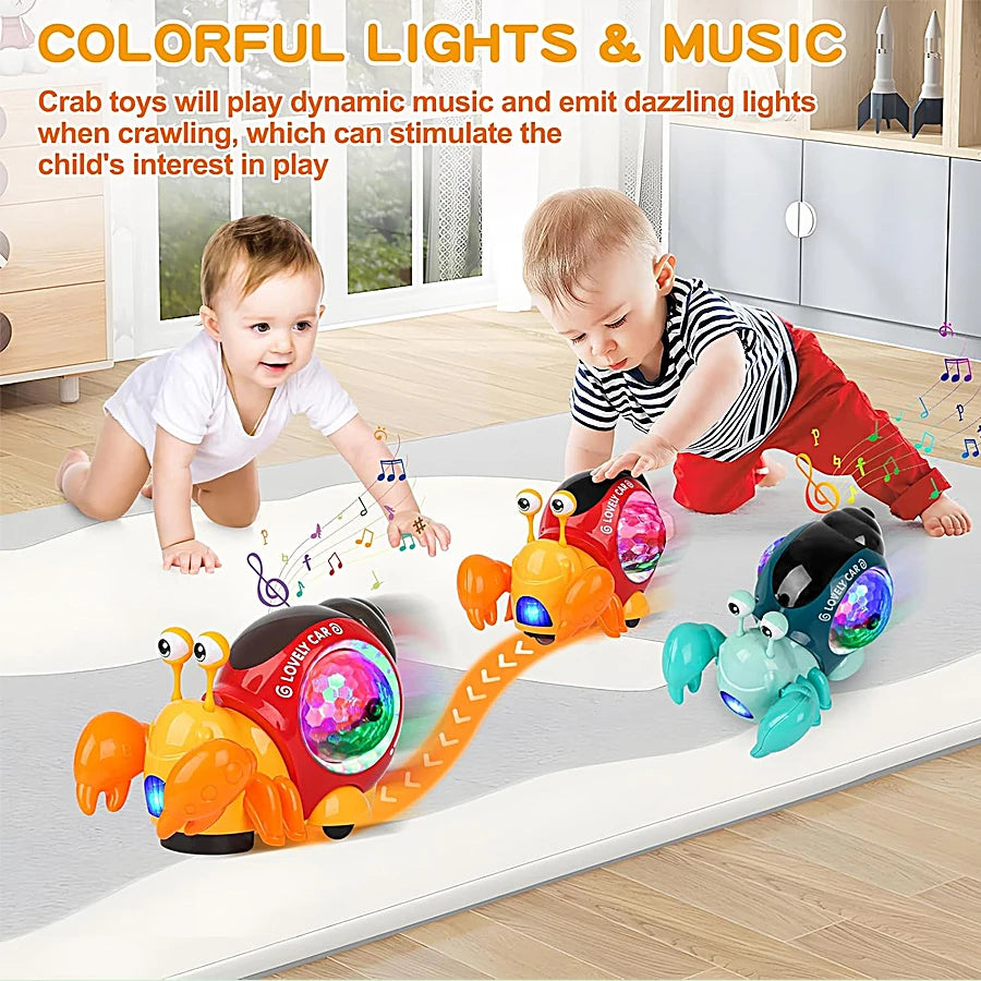 Luminous Snail Toy,Baby Electric Snail Toy, 2025 New Crawling Snail Toys,Musical Crawling Toys,Moving Interactive Sensory Toy