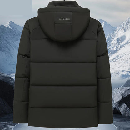 mens Parka Men's Jacket Hooded company Winter New down jacket Solid color Warm Jackets men business leisure coat teenager coats