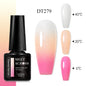 MEET ACROSS 75 Colors Thermal Nail Gel Polish 3 Colors Changing Nail Art Supplies for Manicure DIY Design Long Lasting UV/LED