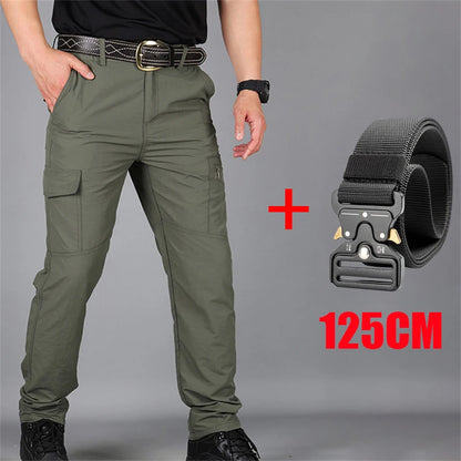 2025 Man Pants Spring Summer Quick-dry Tactical Cargo Pants Men's Multi-pocket Casual Pants Outdoor Hhiking Breathable Pants