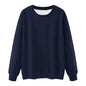 Navy Blue 500g Heavy Round Neck Sweater Men's Autumn and Winter Velvet Thickened Pullover Couple Loose American Top Women