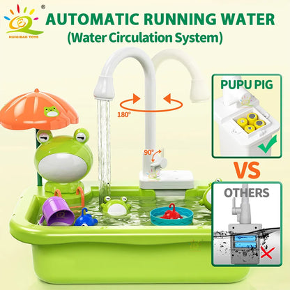 Kids Kitchen Sink Dishwasher Play Set Toys Water Running Pretend Food Fishing Toys Role Play Kids Birthday Gifts Imaginative Fun