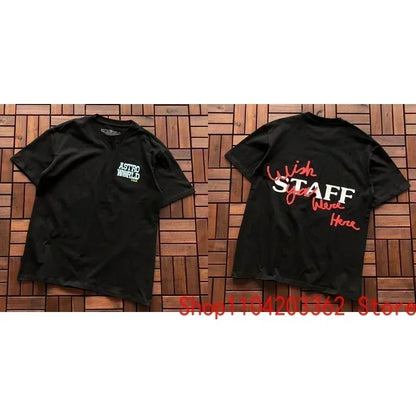 Real Photo CACTUS JACK T-shirt Vintage Grey-green Back Letter Logo Foaming Print Short Sleeve Men Women Cactus Jack Tops Tee