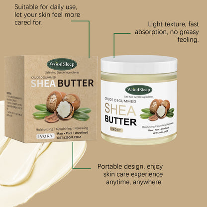 Crude Shea Butter Cream for Extremely Dry Skin Deep Moisturizing Nourishing Multi Purpose Skin Care Face Hand Body Cream 120g