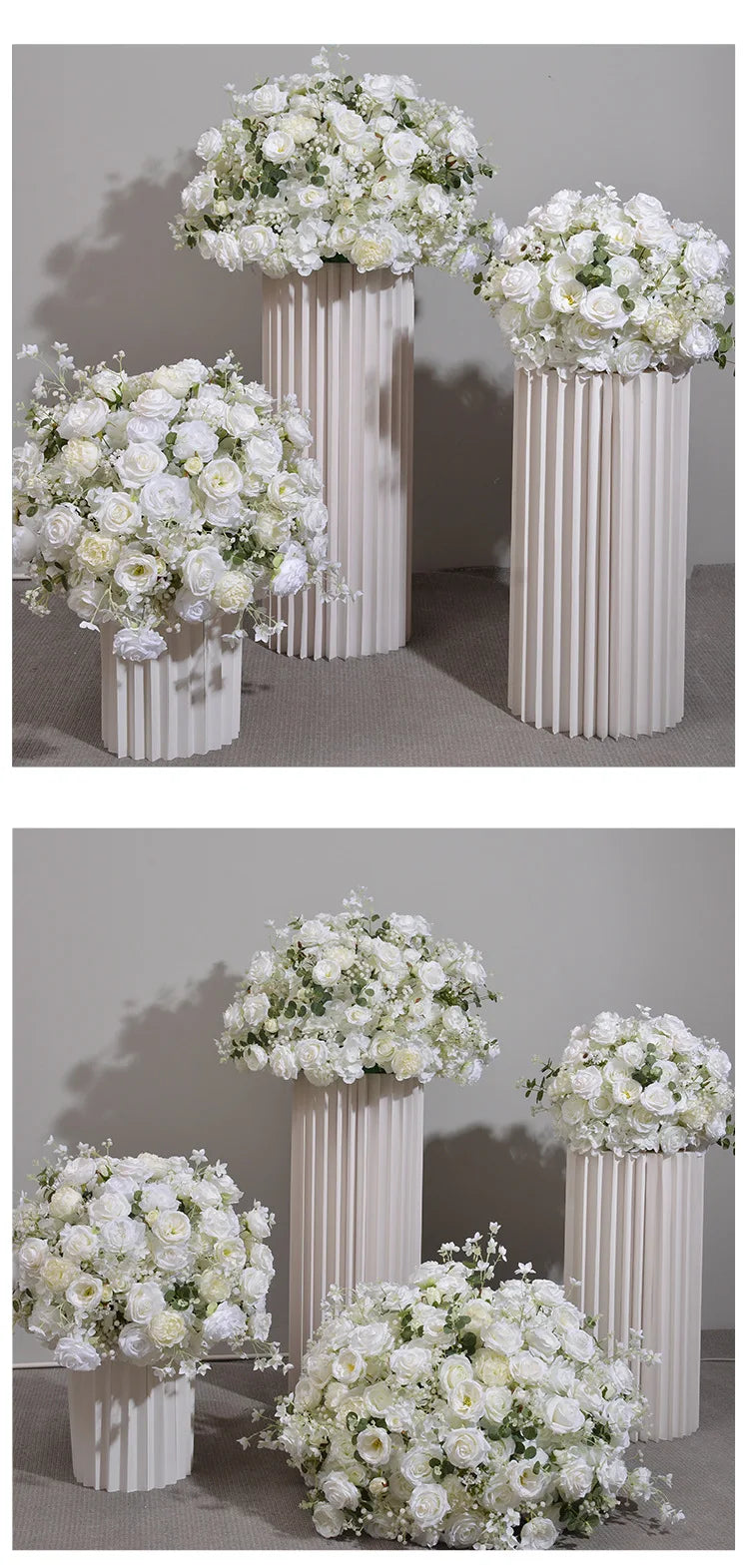 Customized hydrangea Rose Aritificial Flower Ball Road Leading White Silk Flower Ball Wedding Decoration Table Centrepiece decor