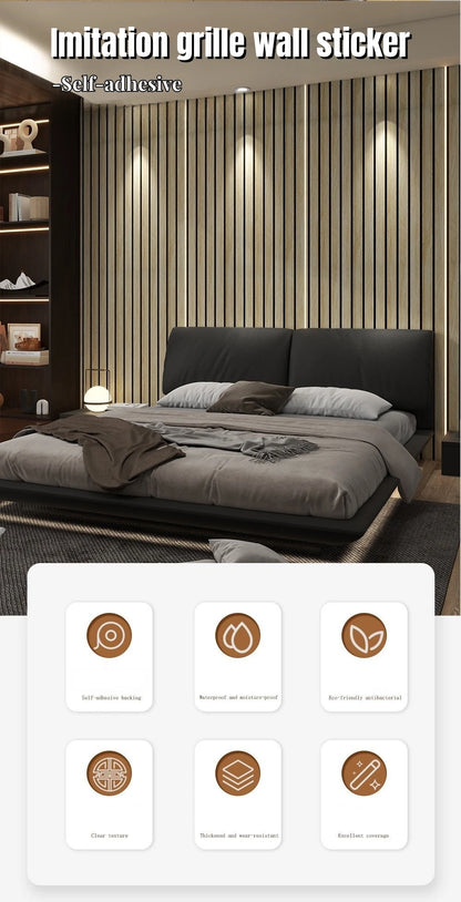 3/5M Thickened Foam Grille Peel and Stick Wallpaper Wall Stickers Wood Grain Wall Papers Home Decor Walls Background Renovation