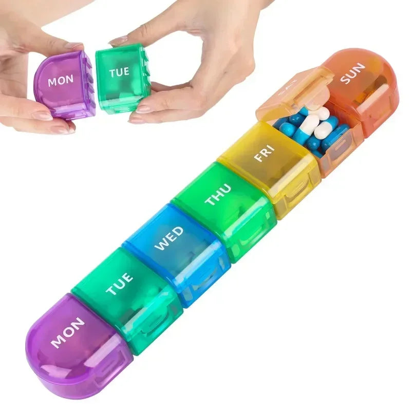 1pc Container Pill Organizer Weekly Capsule Pill Box 7 Days Weekly Separable Pillbox Tablet Holder Medicine Storage Case Drug
