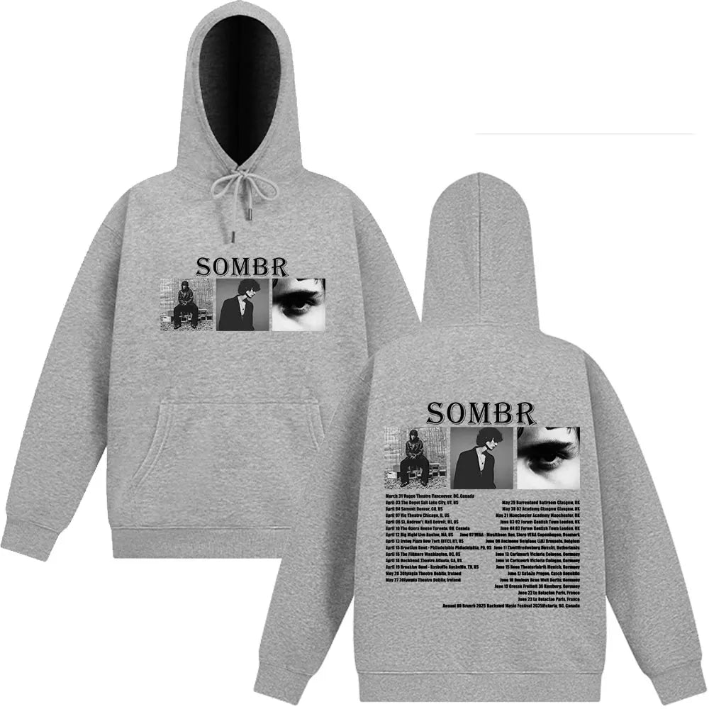 Sombr Merch Live 2025 Tour Hoodie Men Women Fashion Pullover Long-sleeved Loose Casual Oversized Hip-hop Sportswear Streetwear