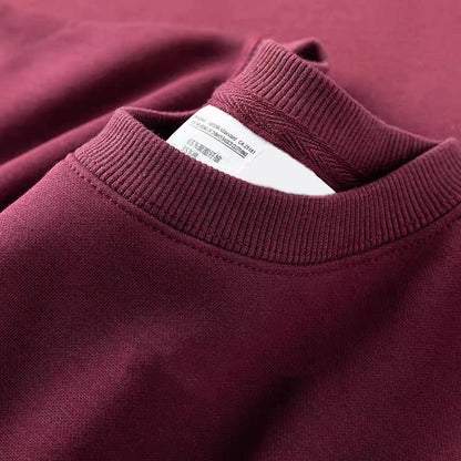 Navy Blue 500g Heavy Round Neck Sweater Men's Autumn and Winter Velvet Thickened Pullover Couple Loose American Top Women