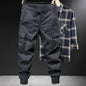 Trousers Man Motorcycle Winter Black Cargo Pants for Men Biker Fleece-lined Nylon Emo Fashion Plus Size High Quality Designer