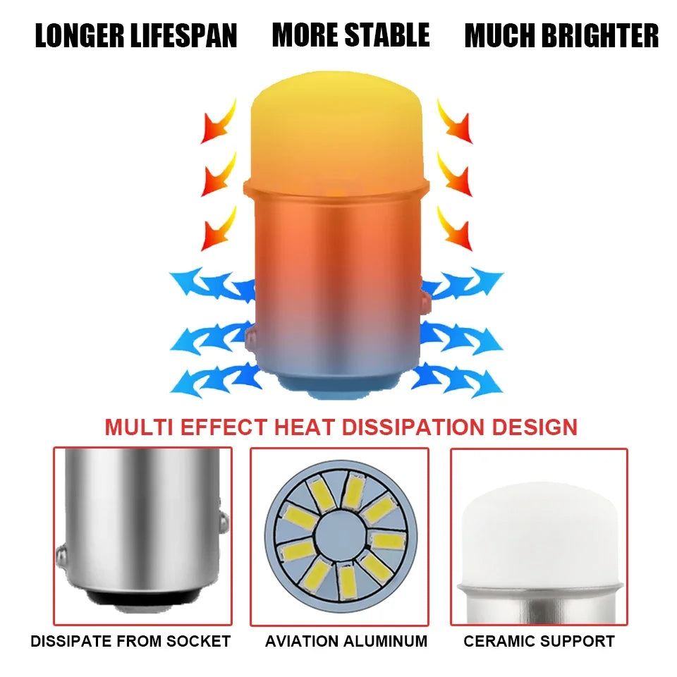 1/4Pcs P21/5W Led 1157 High Bright Car Light BAY15D 1156 P21W Ba15S Bulb SMD Auto Reverse Turn Signal Drop Shipping Supported