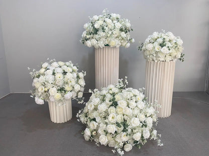Customized hydrangea Rose Aritificial Flower Ball Road Leading White Silk Flower Ball Wedding Decoration Table Centrepiece decor