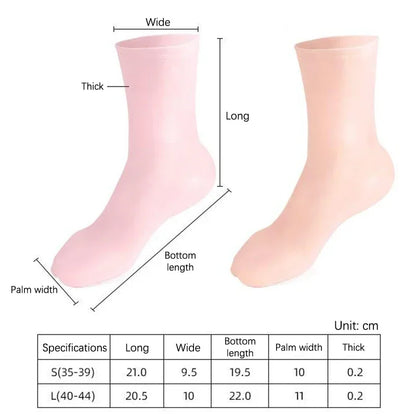2Pcs Silicone Moisturizing Foot Socks for Dry Cracked Feet Foot Spa Treatment Socks Moisturizing Gel Socks Pedicure Foot Care