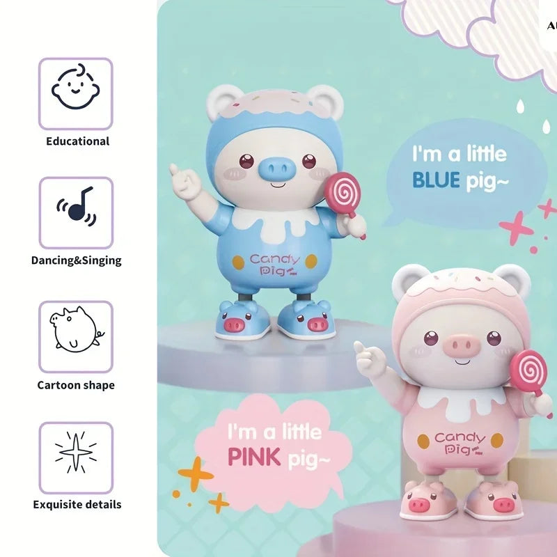 Upgraded Electronic Pets Pig Dancing Toy Doll, Electric Lighting Music Twisting Swing Left And Right Walking Cute Pig Smart Doll
