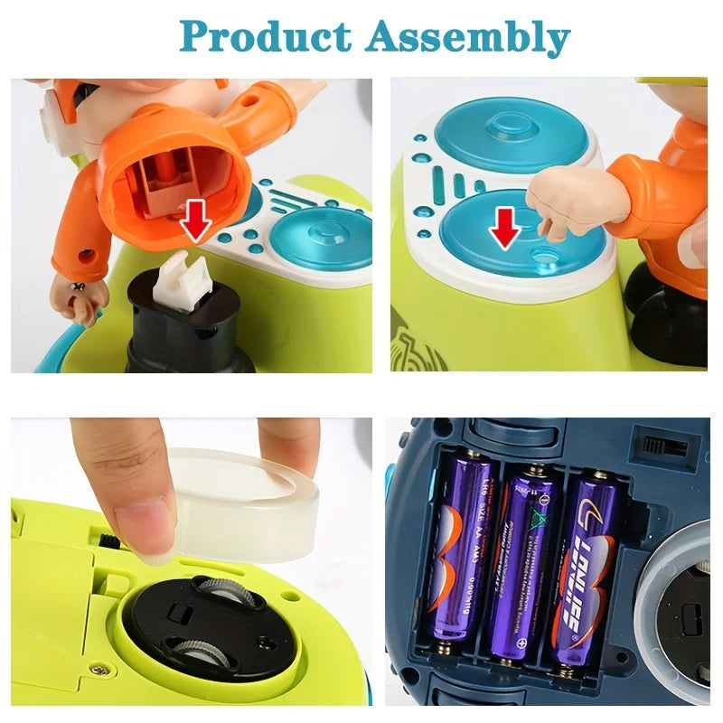 Electric Dancing DJ Boy Toy Will Turn Turn Music Lighted Toys Rock DJ Playing Electronic Music Boy Thanksgiving Halloween Gifts