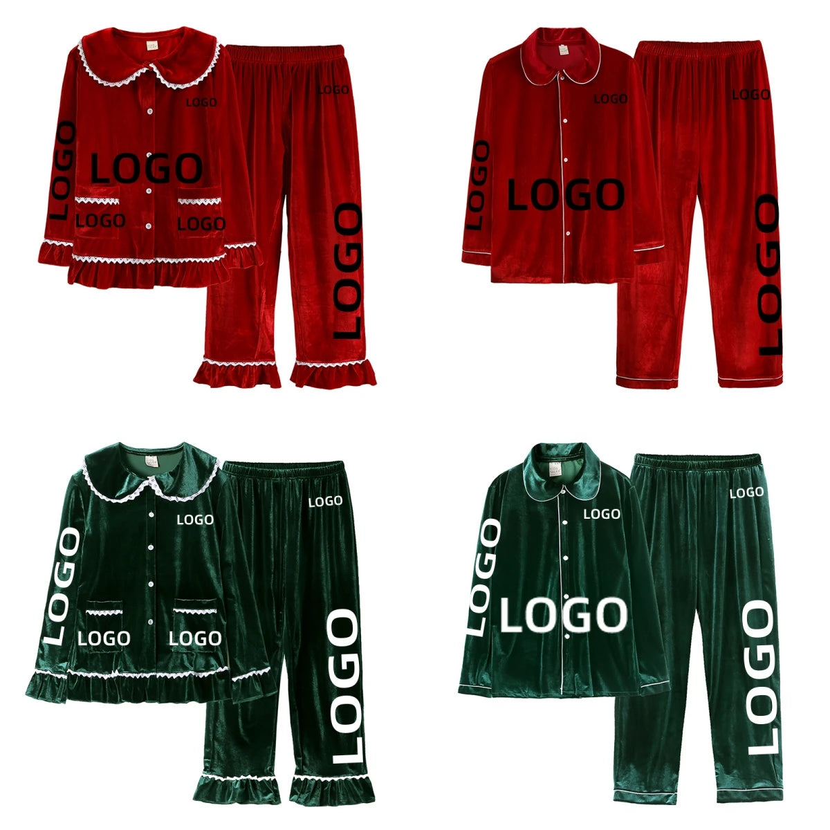 2025 Custom Christmas Pyjamas For Family Red Velvet Warm Kids Sets Boy Girl Clothes Xmas Set Children Costume Casual Homewear