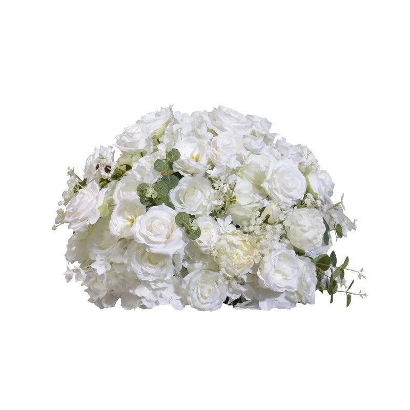 Customized hydrangea Rose Aritificial Flower Ball Road Leading White Silk Flower Ball Wedding Decoration Table Centrepiece decor