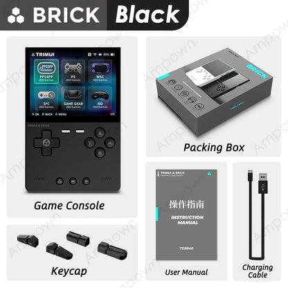 TRIMUI BRICK Portable Retro Game Console 400PPI IPS Screen Linux System 3000mAh Long-life Battery Mood LED Effect Gift Keycaps