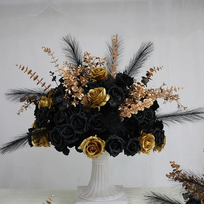 Baby blue rose delphinium Large Flower Ball Table CenterpieceEvent Wedding Decor Road Lead Artificial Floral Arrangement Bouquet