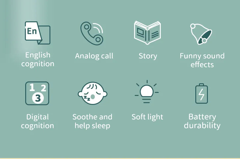 Kids Smart Simulation Phone Toy Rechargeable Touchscreen Early Education Learning Machine Light Music Educational Toy