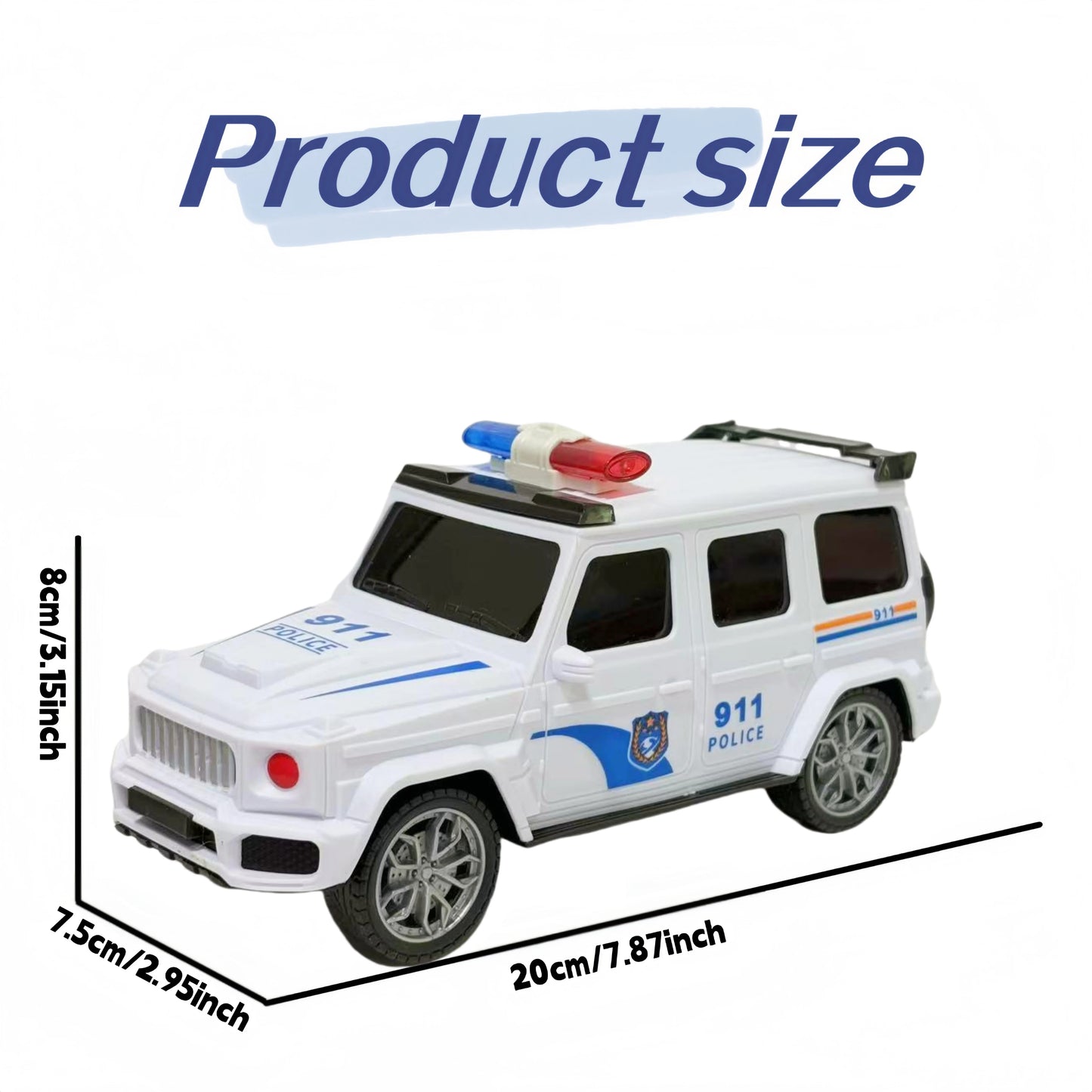 Children's electric toy car - Toy police car model, suitable for children over 3 years old/Birthday, Halloween, Christmas gifts