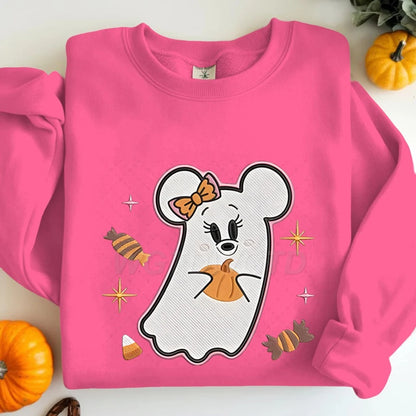 Couples Matching Halloween Sweatshirt Cartoon Cute Mickey Minnie Spooky Ghost Graphic Print Sweatshirts Halloween Couple Clothes