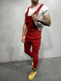 Men's Tie Dye Denim Overalls, Fashionable Slim Fit and Slimming Pants, Solid Color New Style Mens Jeans