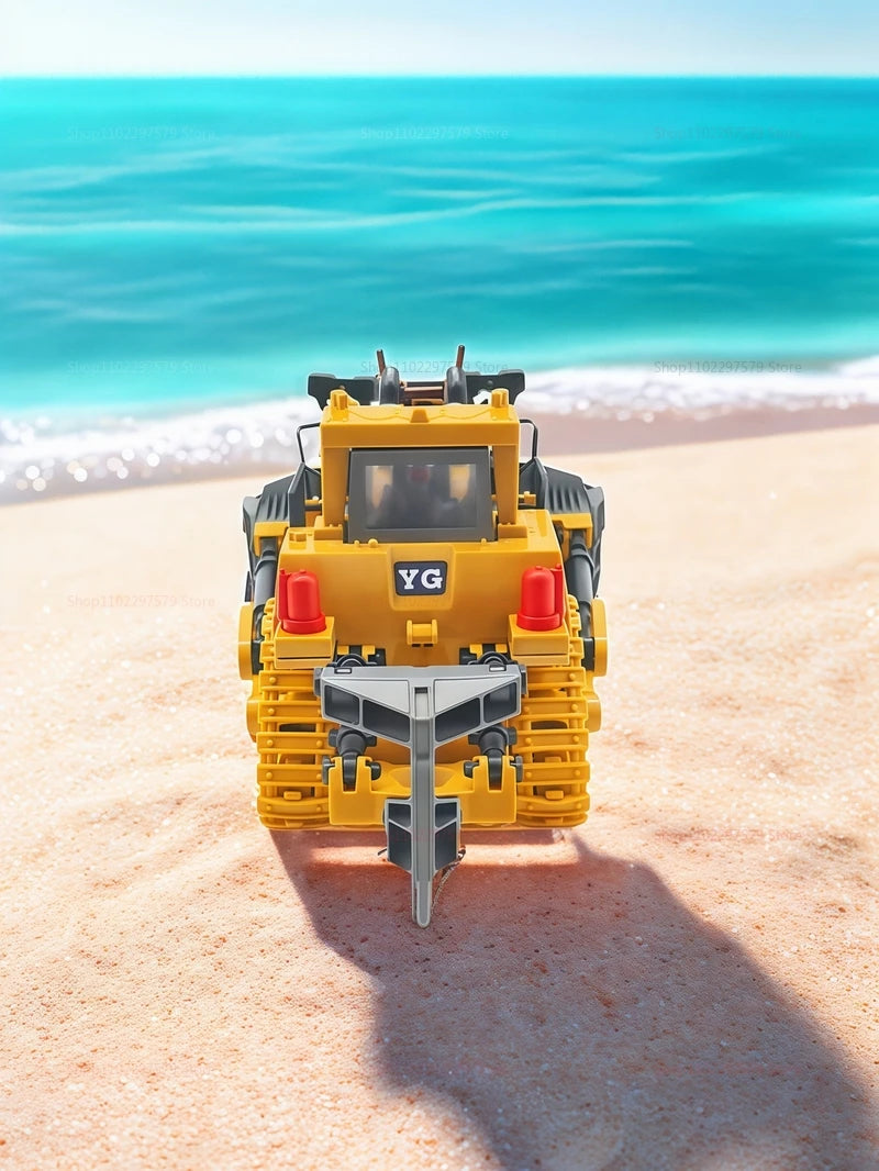 New Kids Remote Control Excavator Truck 4x4 Alloy Dump Loader Construction Vehicle Toy with Moving Parts Gift for Boys Girls