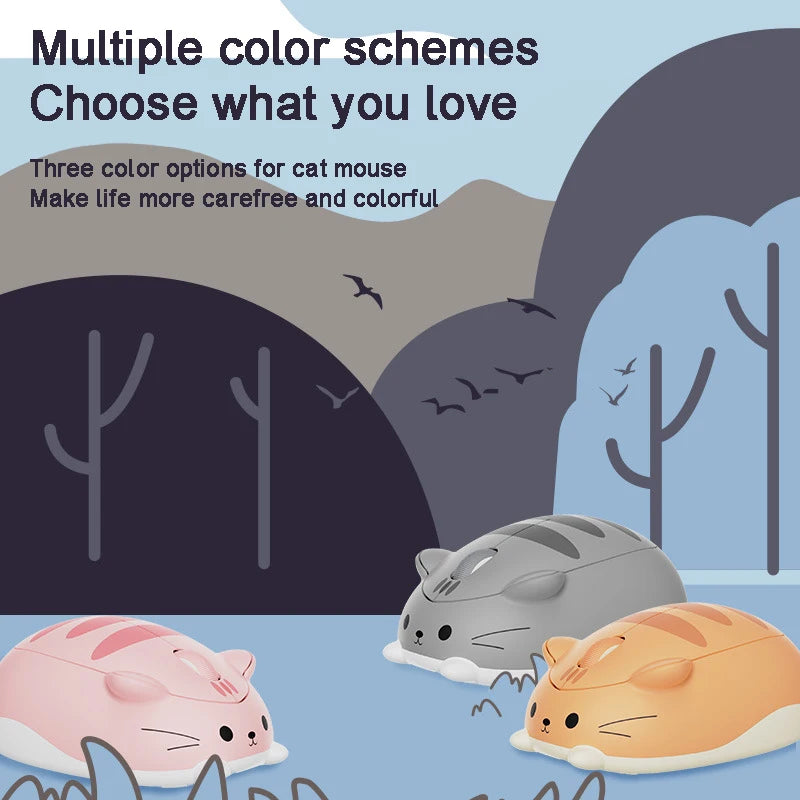 Cute Cat 2.4G Wireless Bluetooth Tri-mode Mouse Creative kitten Mause Ergonomic USB 1200 DPI Mice For PC Laptop Kid Friend Gifts