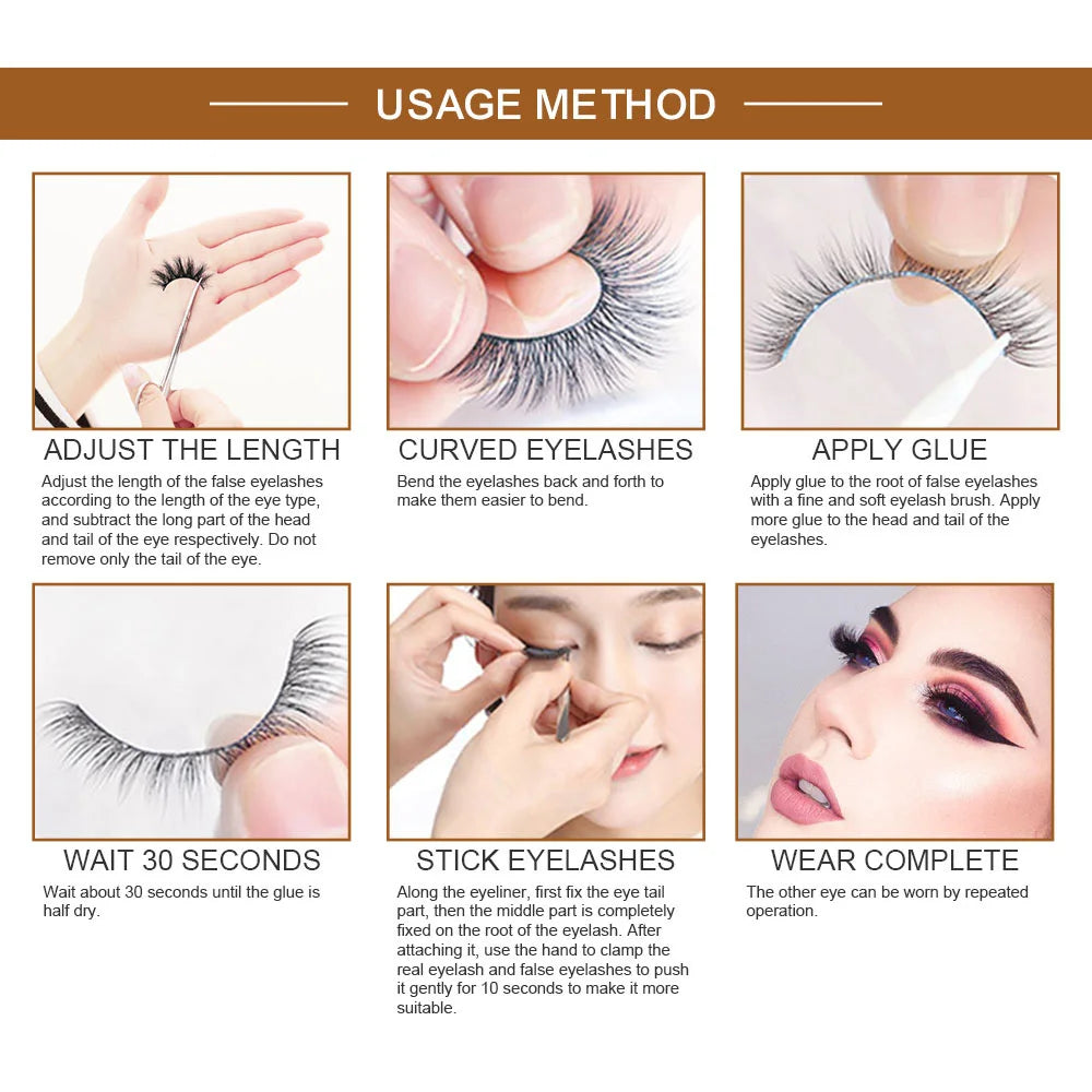 LEHUAMAO Eyelashes 3D Mink Lashes Criss-cross Strands Cruelty Free High Volume Mink Lashes Soft Dramatic Eye lashes Makeup D101