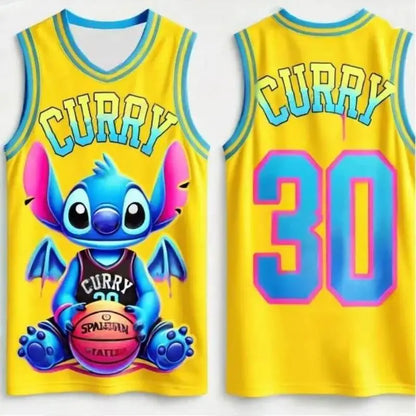 Summer New Girls Women's 3d Printed Stitch Boys Training Men's Sports Sleeveless Vest NO.30 Curry Basketball Tank Tops T-shirt