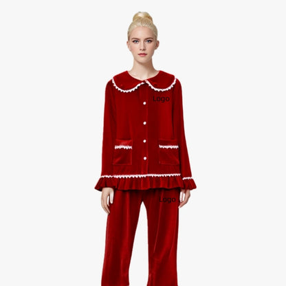 2025 Custom Christmas Pyjamas For Family Red Velvet Warm Kids Sets Boy Girl Clothes Xmas Set Children Costume Casual Homewear