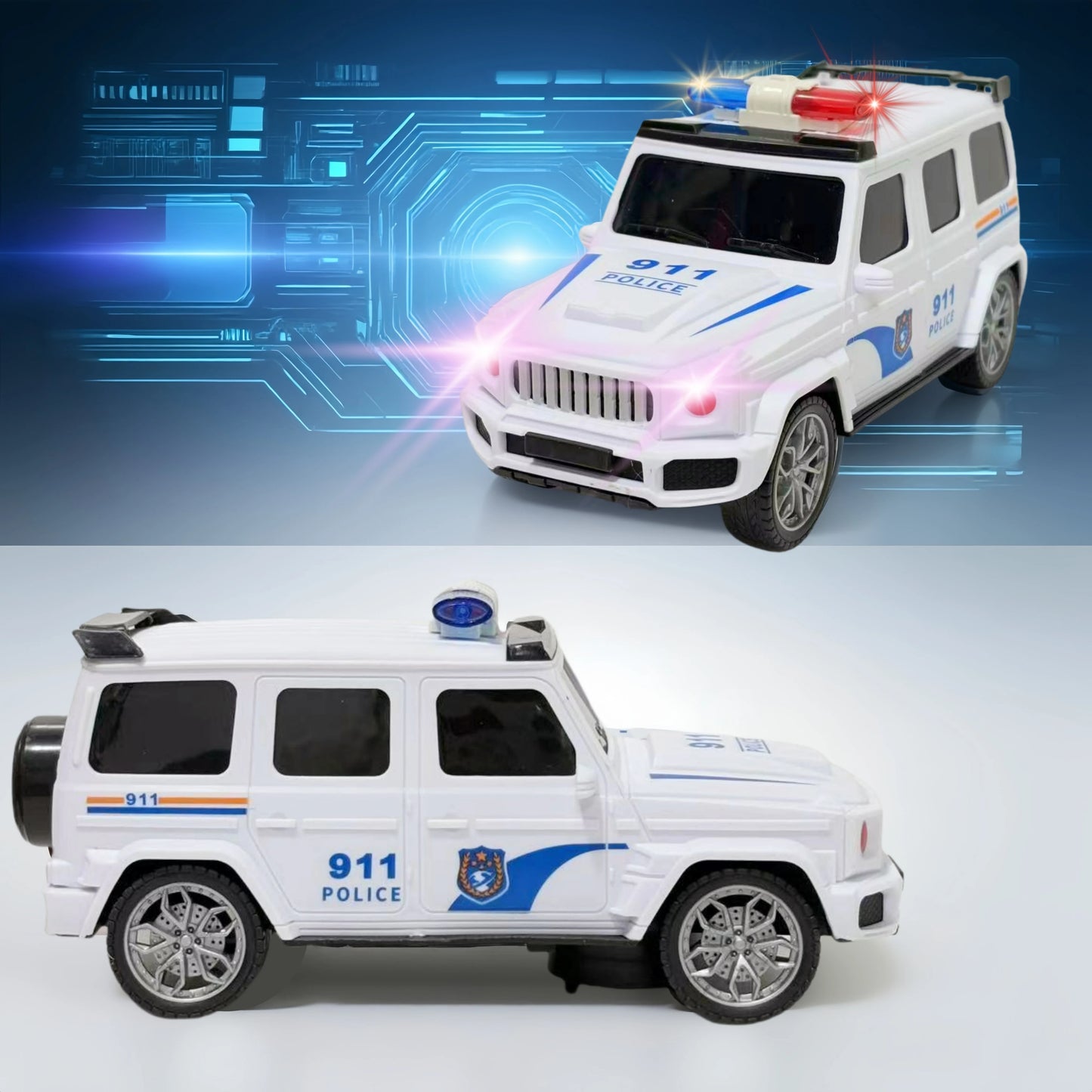 Children's electric toy car - Toy police car model, suitable for children over 3 years old/Birthday, Halloween, Christmas gifts