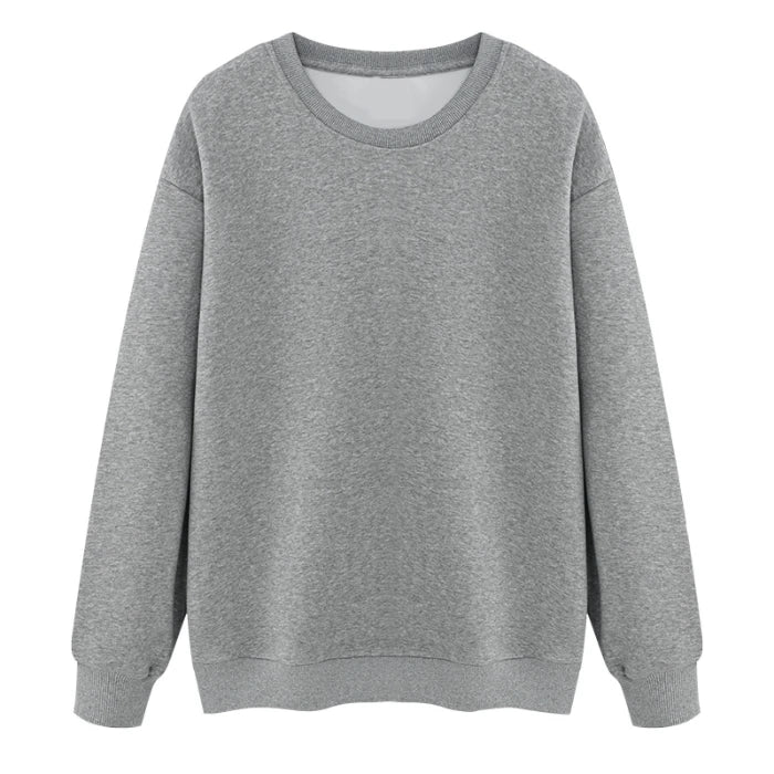 Navy Blue 500g Heavy Round Neck Sweater Men's Autumn and Winter Velvet Thickened Pullover Couple Loose American Top Women