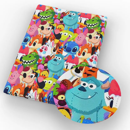 Lilo e Stitch Cartoon Fabrics Tape, Algodão poliéster a metro, Pano de costura, Vestir, Artesanato DIY, Tecido caseiro, 50x145cm