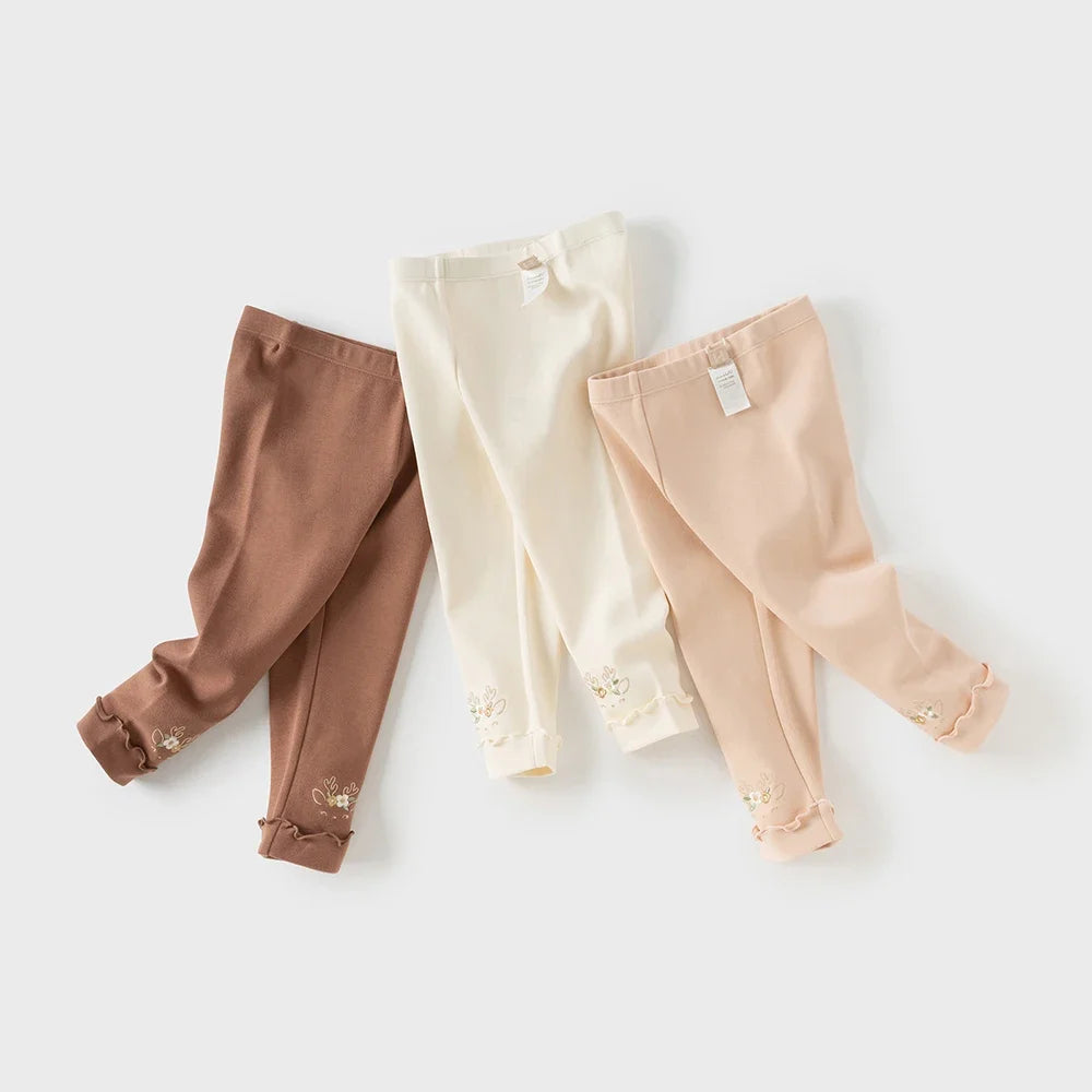 Dave Bella Children's Pants Autumn Girls Baby Elastic Leggings Pants Baby Casual Antibacterial Pants Sport Outdoor DB3252653