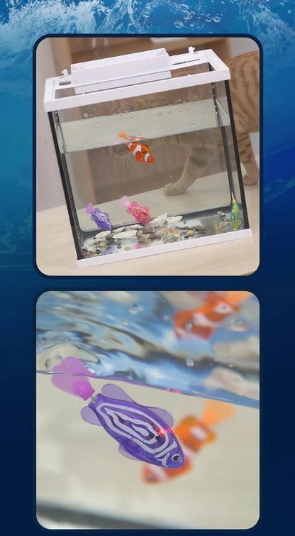 Luminous Kids Toys Electronic Swimming Fish Activated Glow Pet Toy for Kids & Cats, Bath/Pool Interactive Toy, Baby Shower Gift