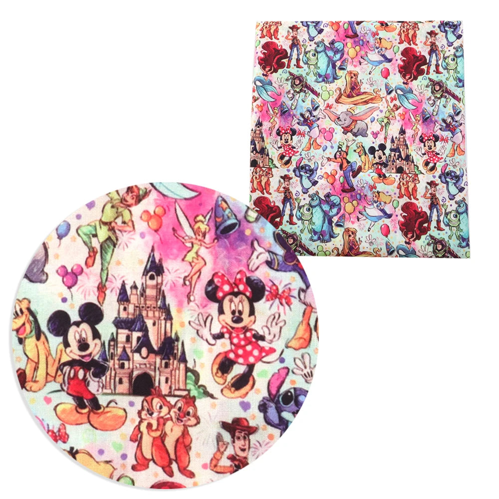 Lilo e Stitch Cartoon Fabrics Tape, Algodão poliéster a metro, Pano de costura, Vestir, Artesanato DIY, Tecido caseiro, 50x145cm