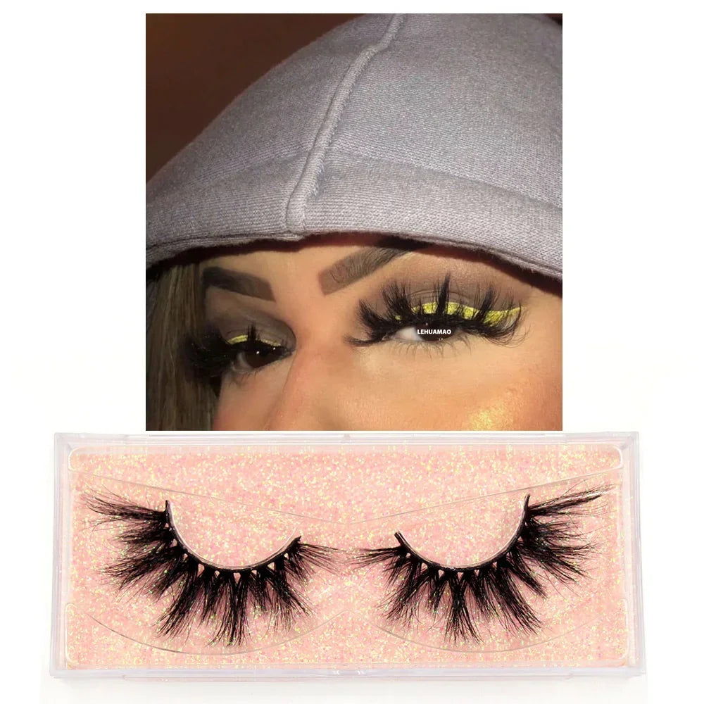 LEHUAMAO Eyelashes 3D Mink Lashes Criss-cross Strands Cruelty Free High Volume Mink Lashes Soft Dramatic Eye lashes Makeup D101