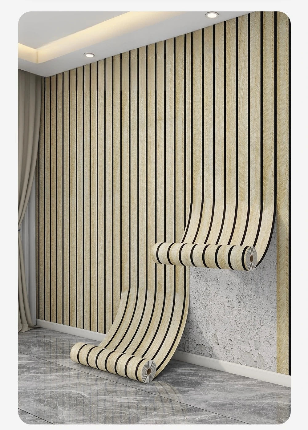 3/5M Thickened Foam Grille Peel and Stick Wallpaper Wall Stickers Wood Grain Wall Papers Home Decor Walls Background Renovation