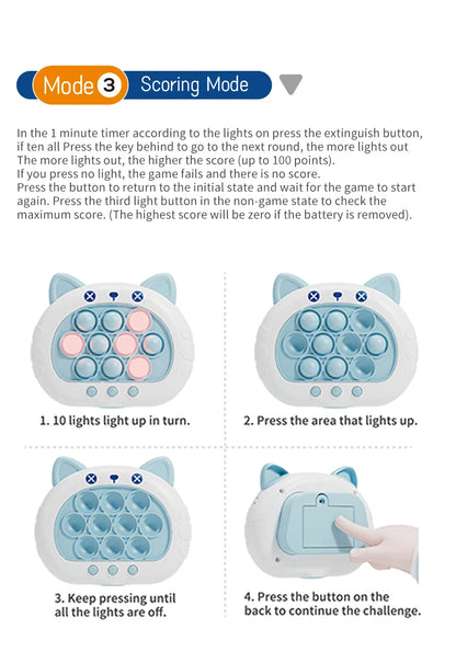 Quick Push Game Machine Silicone Press Toy Boys and Girls Children's Party Toy Electronic Sound Toy Fingertip Ground Mouse Toy