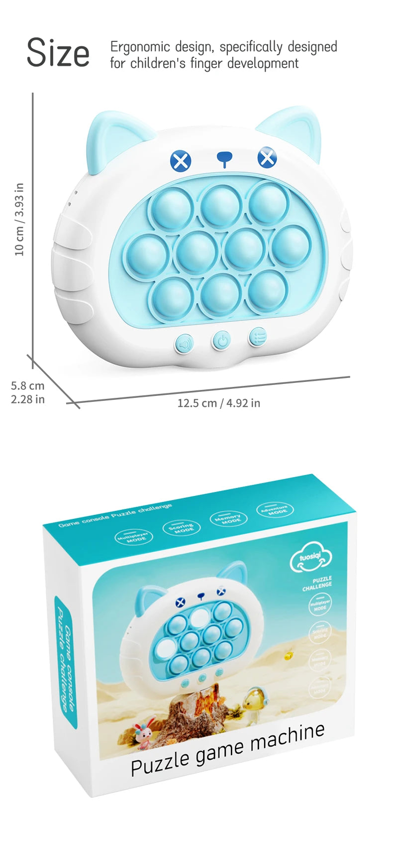 Quick Push Game Machine Silicone Press Toy Boys and Girls Children's Party Toy Electronic Sound Toy Fingertip Ground Mouse Toy