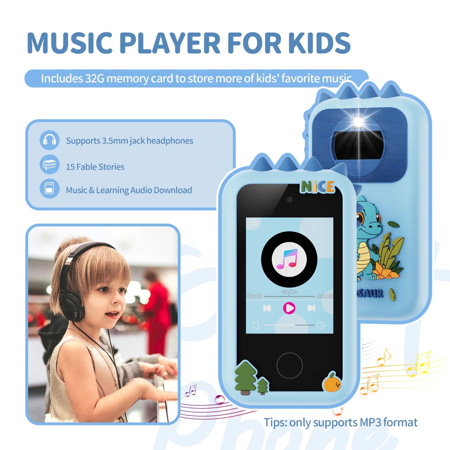 2025 New Kids Smart Phone Toy Toddler Mobile Educational Learning Dual Camera Music Player Toys For Christmas Birthday Gifts
