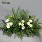 Green Plants Leaf Rose Flower Row Wedding Silk Table Floral Commercial Plaza Partition Hotel Scene Layout Floor Flowers Decor