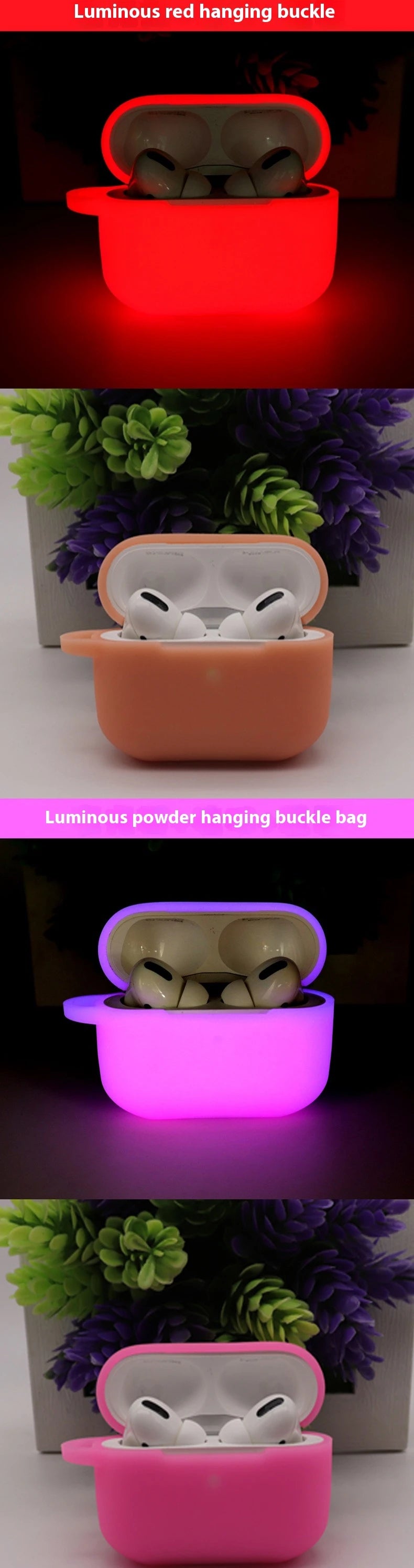 For airpods 1or2 case airpods pro 2 airpods 3 Bluetooth earphone silicone luminous protective case fluorescent earphone case