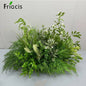 Green Plants Leaf Rose Flower Row Wedding Silk Table Floral Commercial Plaza Partition Hotel Scene Layout Floor Flowers Decor