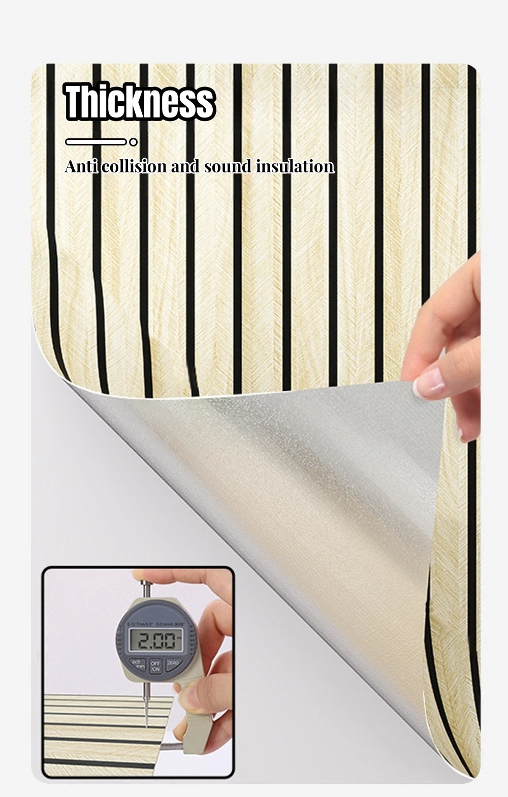 3/5M Thickened Foam Grille Peel and Stick Wallpaper Wall Stickers Wood Grain Wall Papers Home Decor Walls Background Renovation