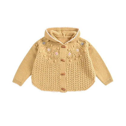 Kids Sweaters 2025 Winter Autumn LM Embroidery Girls Princess Dress Fashion Handmade Cardigan Knit Outwear Coat Clothing